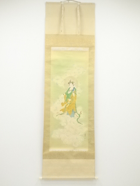 JAPANESE HANGING SCROLL / HAND PAINTED / KANNON GODDESS OF MERCY